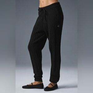 ALO Yoga Black Cable Knit Joggers